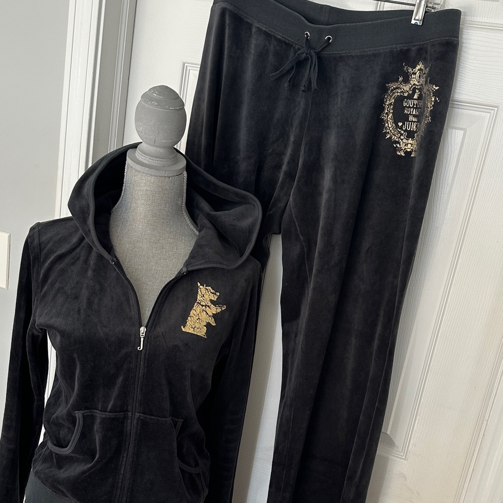 Juicy Couture 2010 Velour Couture Royalty Charcoal Tracksuit XL